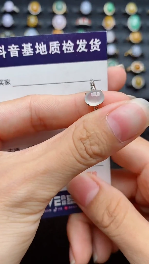 银S925镶嵌戒指翡翠1