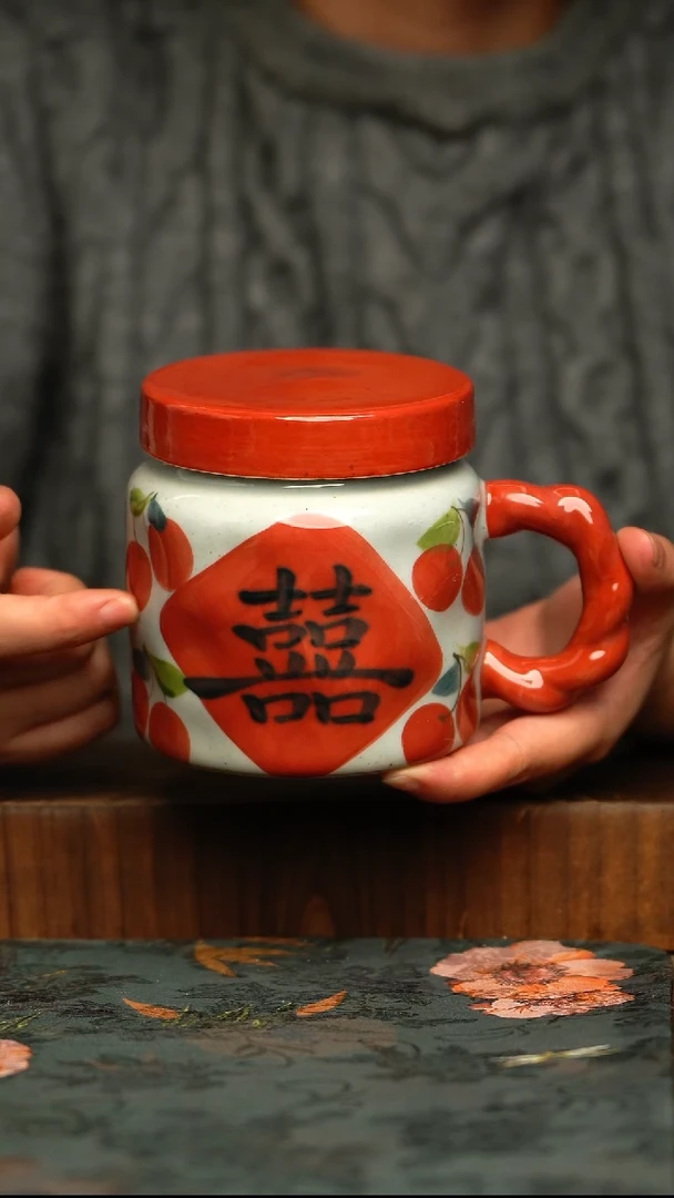 杯釉下彩手工手绘同款陶器