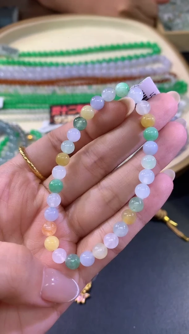 未镶嵌手串翡翠A463|多样性发其一|1800