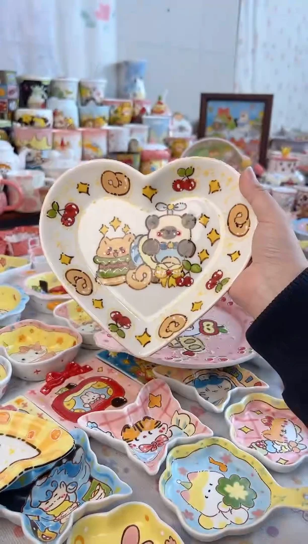 摆件陶景德镇陶瓷手绘微瑕