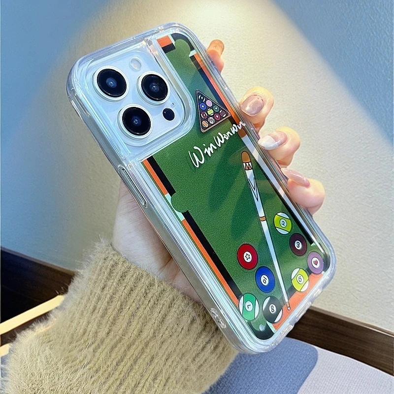 BANCA流沙滑片台球适用iPhone16/15promax手机壳14无闪粉13创意12