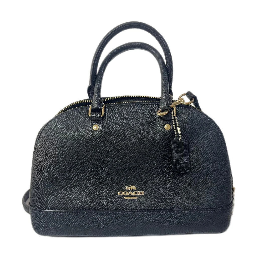 95新 COACH/蔻驰 黑色全皮单肩手提斜挎贝壳包 Y-6107-C