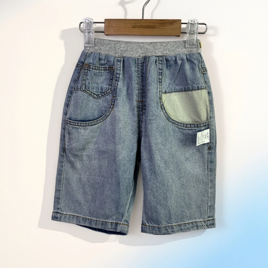 爱麻麻9121961男童时尚休闲夏季软牛仔七分中裤百搭时尚洋气韩版