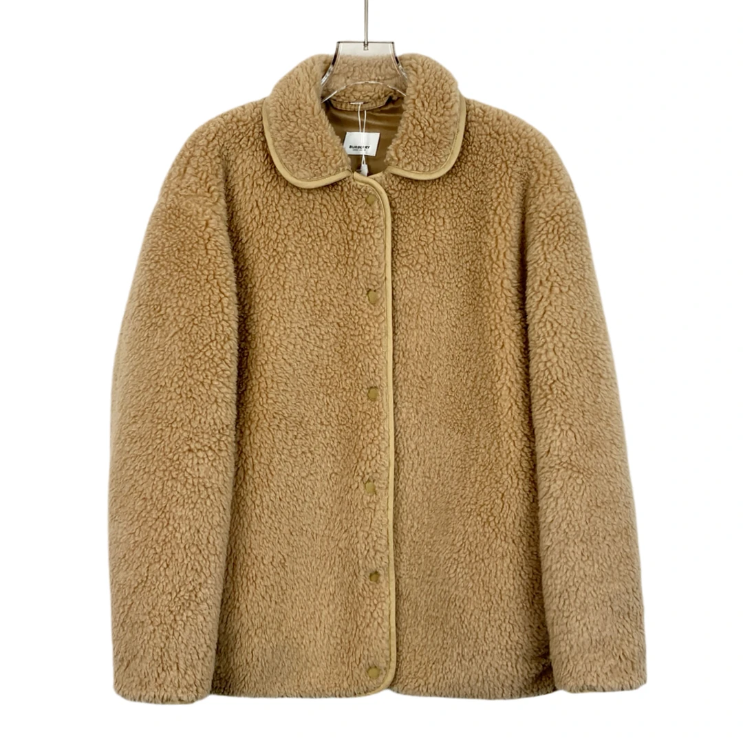 99新 BURBERRY/博柏利 H12386 棕色羊毛翻领单排扣外套 38 S码