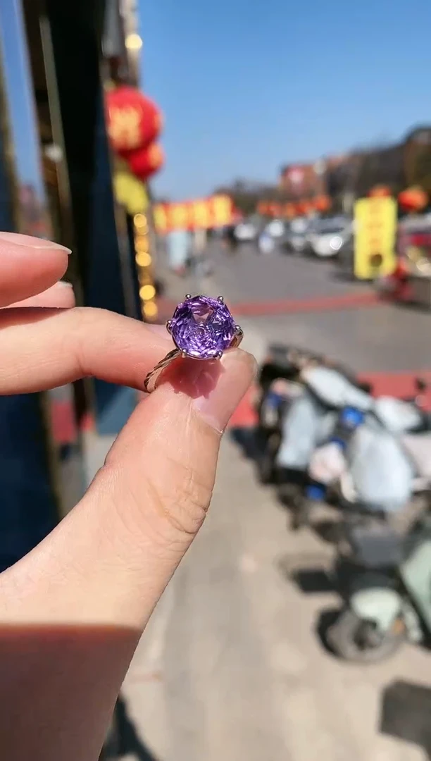 【闪购商品】紫晶戒指银S925镶嵌戒指