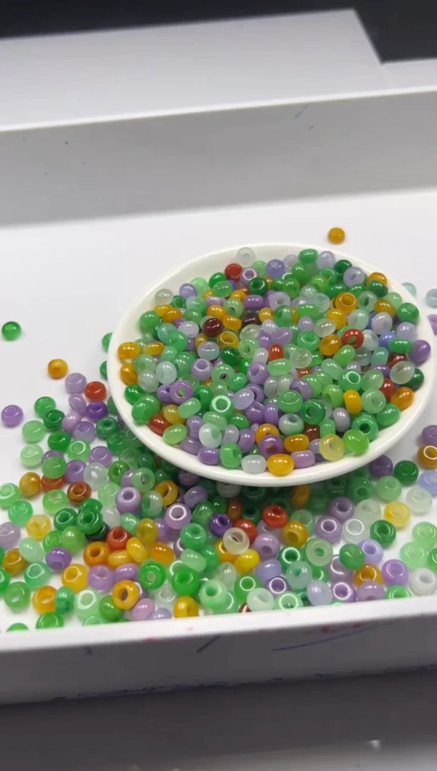 翡翠未镶嵌颈饰w1691翡翠三彩甜甜圈8*5mm10颗