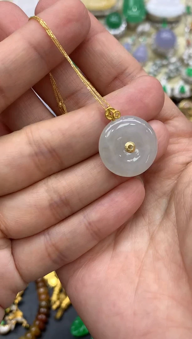 翡翠18K金镶嵌颈饰179-中国好珍宝