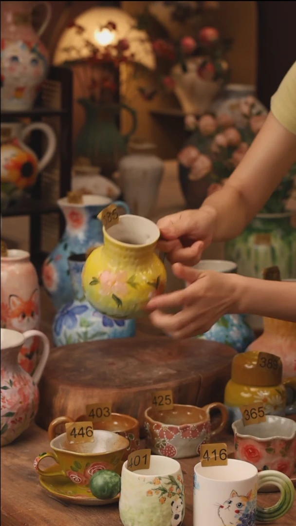 陶瓷景德镇设计师手作花器摆件侘寂风385