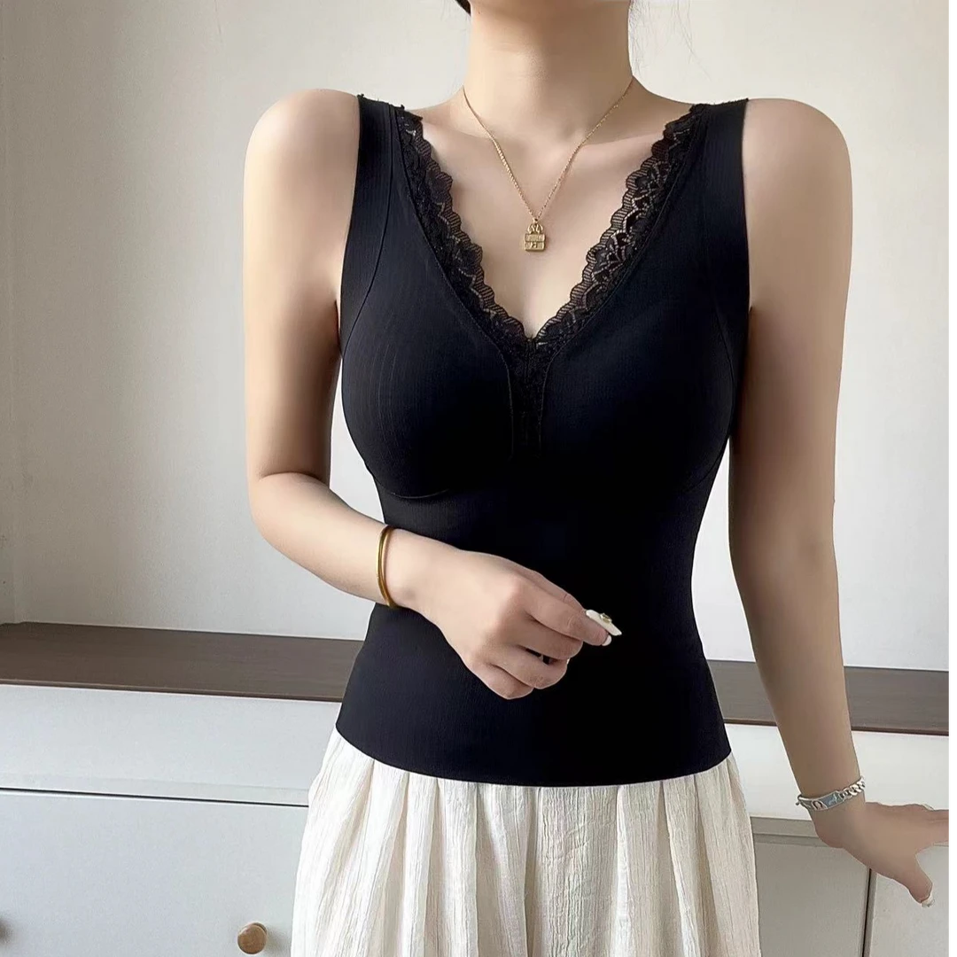 208#轻裸一体固定杯·蕾丝提拉聚拢收副乳背心(免穿内衣)