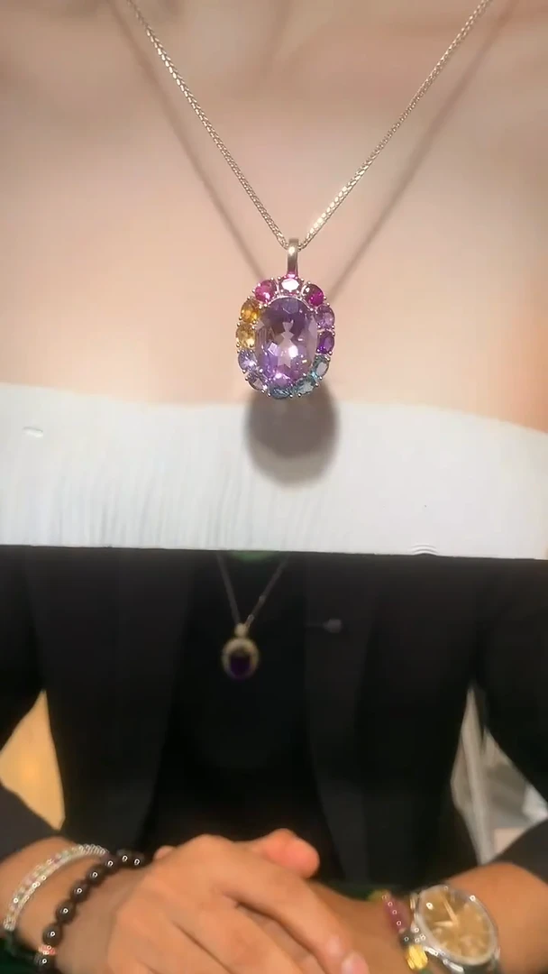 颈饰银S925镶嵌紫晶【宝石世家严选】