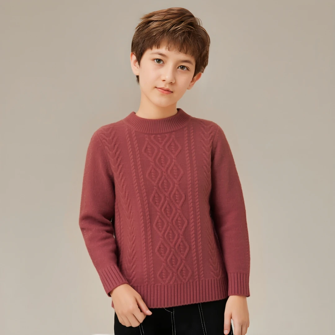 冬季套头宽松半高领加厚纯色保暖时尚休闲羊绒针织衫