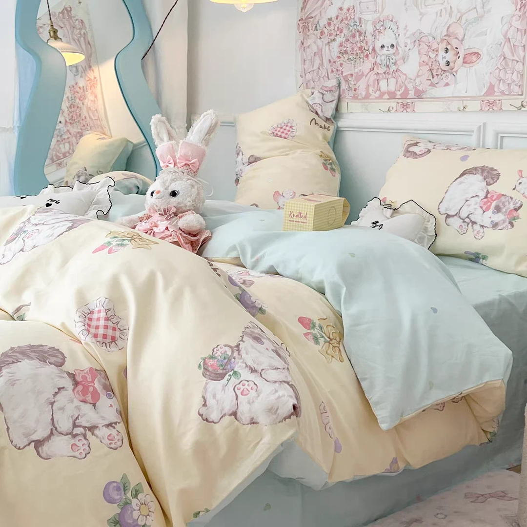 11单人全棉微瑕被套  斜纹新疆长绒棉 碎花 卡通 小清新 亲肤透气
