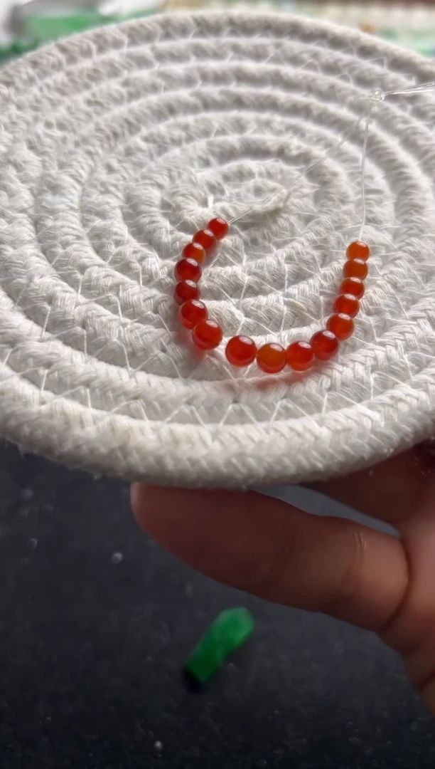 【闪购商品】定制翡翠未镶嵌红珠一组8500+850-lh