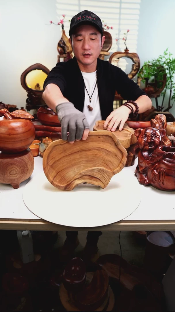 木香樟木摆件/侘寂风拉花盆