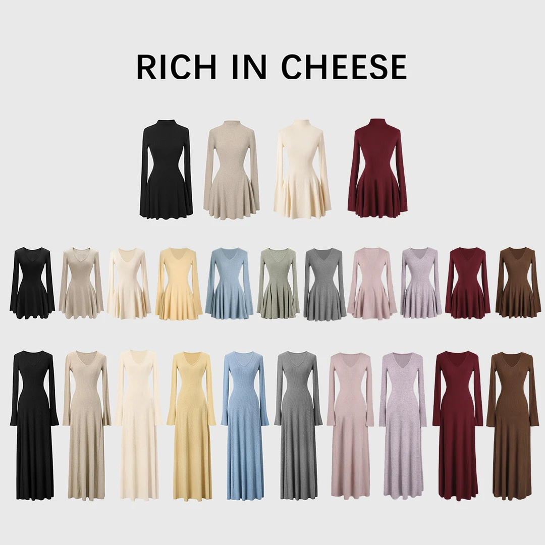 RICHINCHEESE 茶香可颂【系列合集】 针织连衣裙气质显瘦春季设计感
