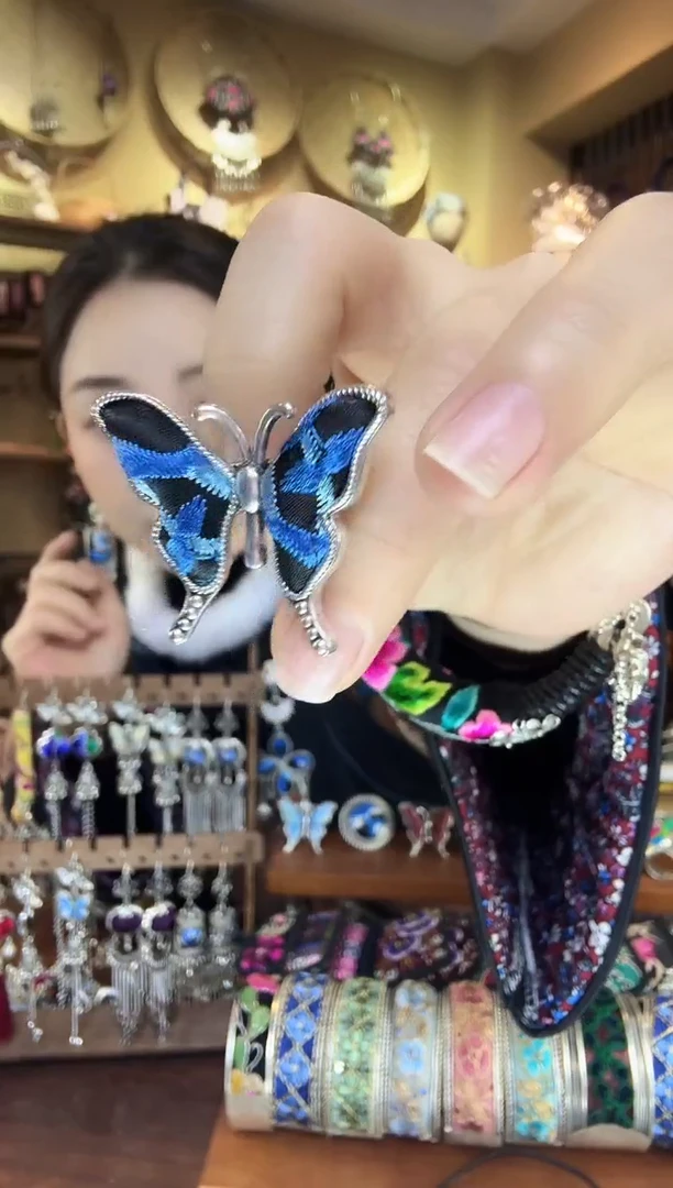 刺绣非遗刺绣民族风戒指