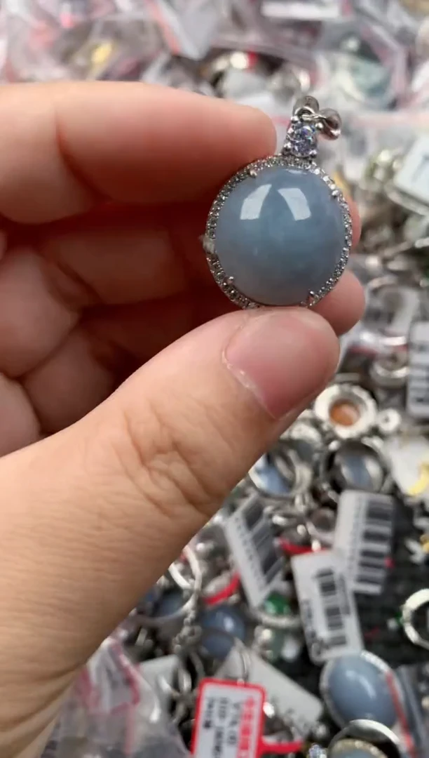 银S925镶嵌戒指翡翠2222   8