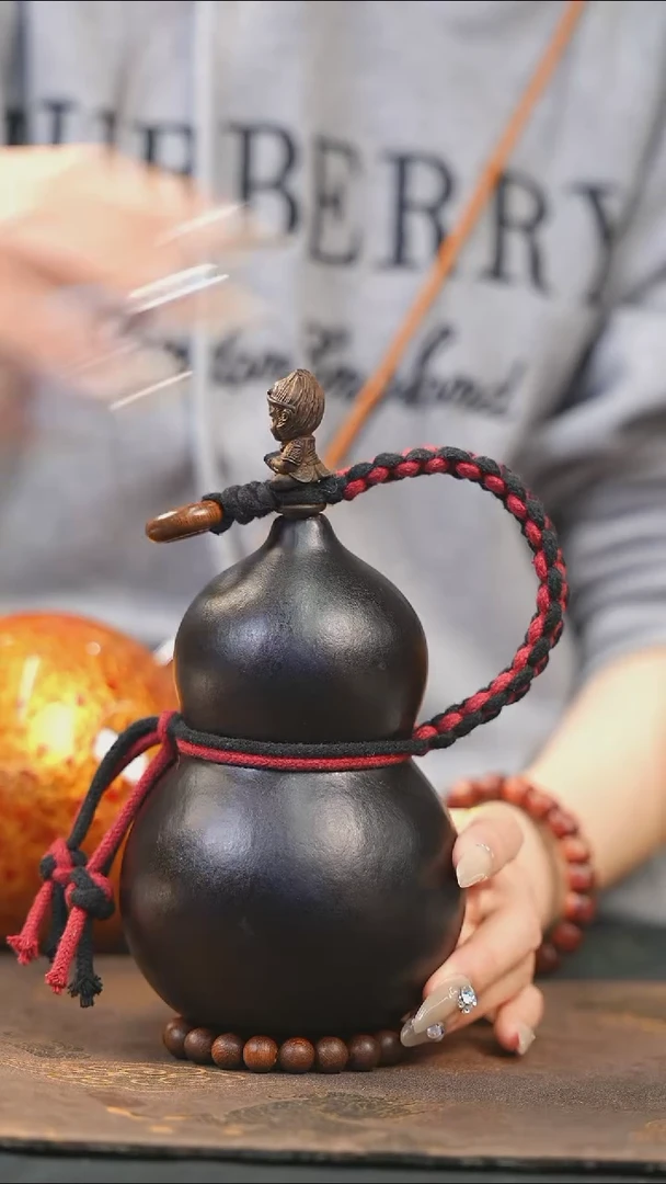 【闪购商品】XJ247大漆酒葫芦不包手串及旋转底座