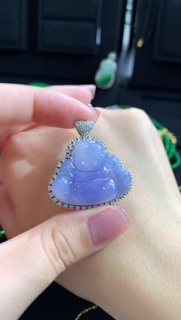 【闪购商品】翡翠颈饰18K金镶嵌吊坠