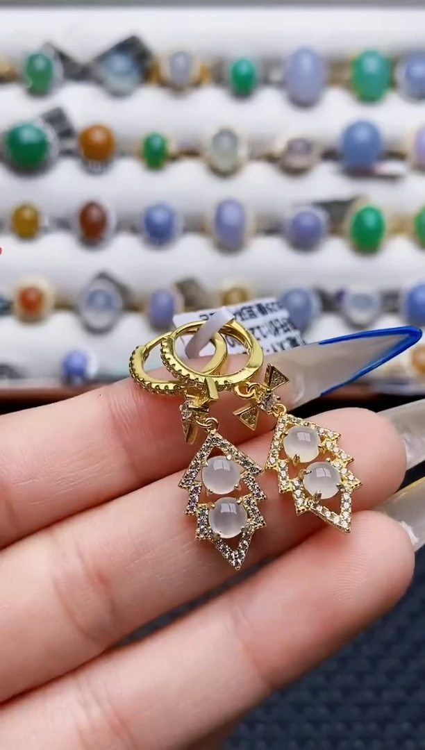 银S925镶嵌戒指翡翠0195