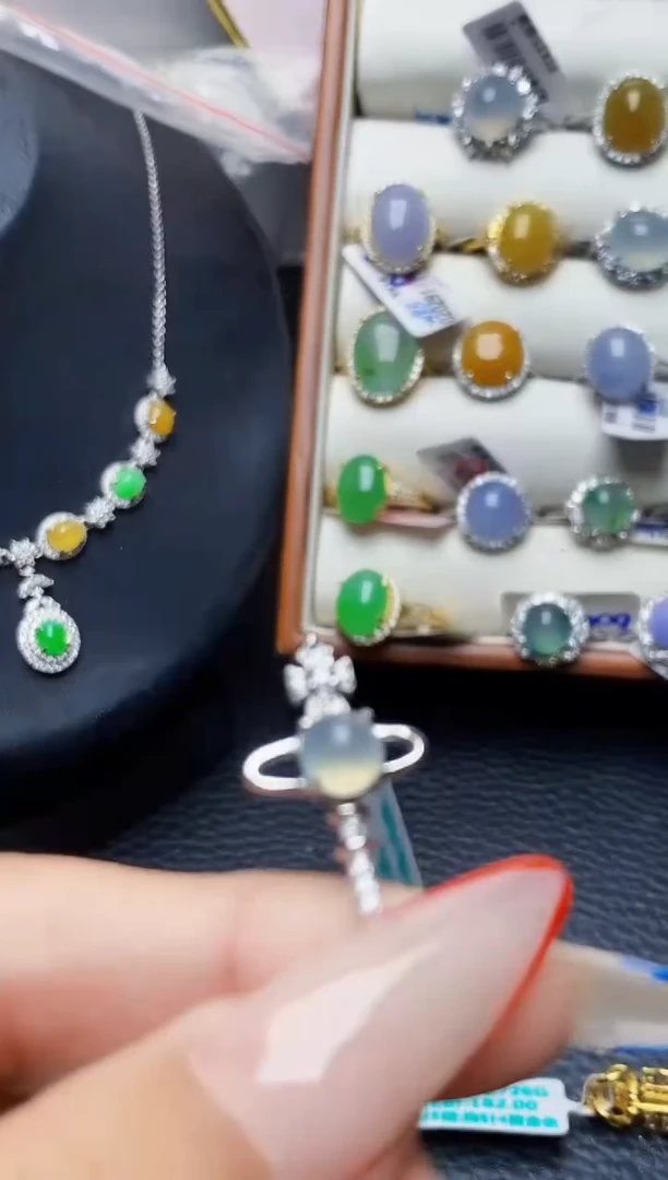 银S925镶嵌戒指翡翠3181