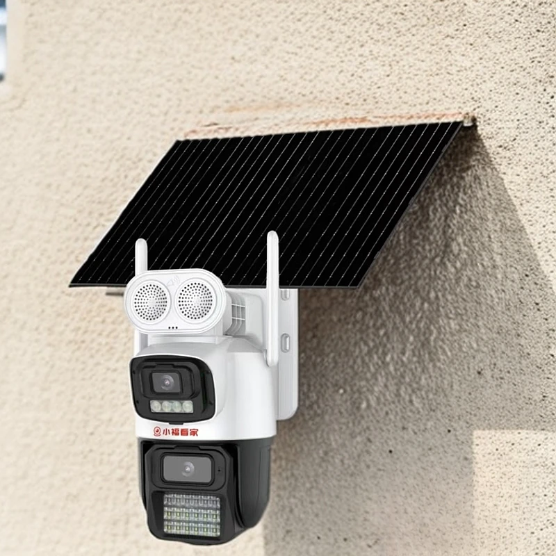 不用电不用网双镜头微功耗室外监控摄像机