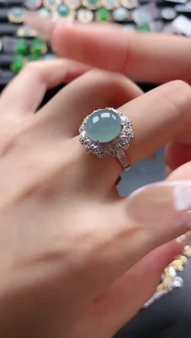 【闪购商品】翡翠戒指银S925镶嵌51511