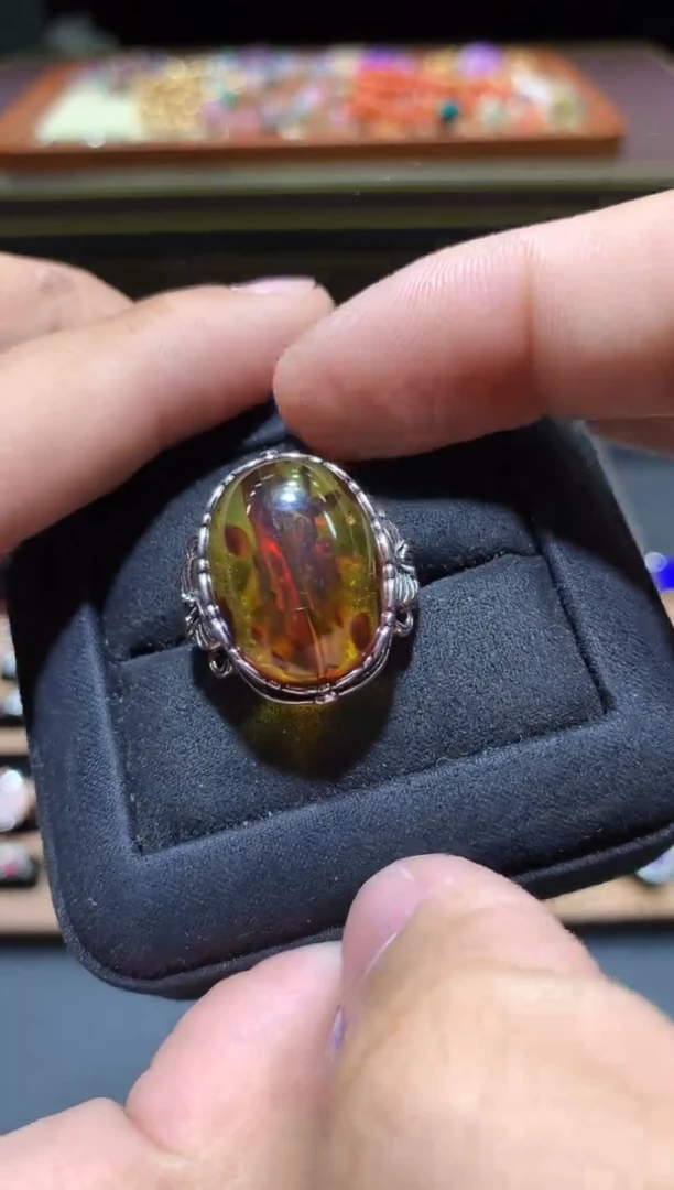 【闪购商品】琥珀戒指未镶嵌H78【所见即所得】