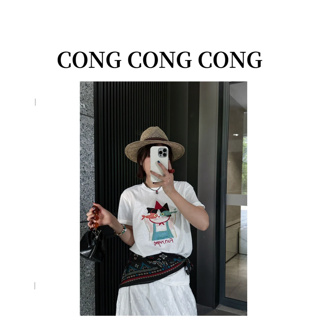 【猫猫T】进口面料减龄萌趣短袖  25DX5188