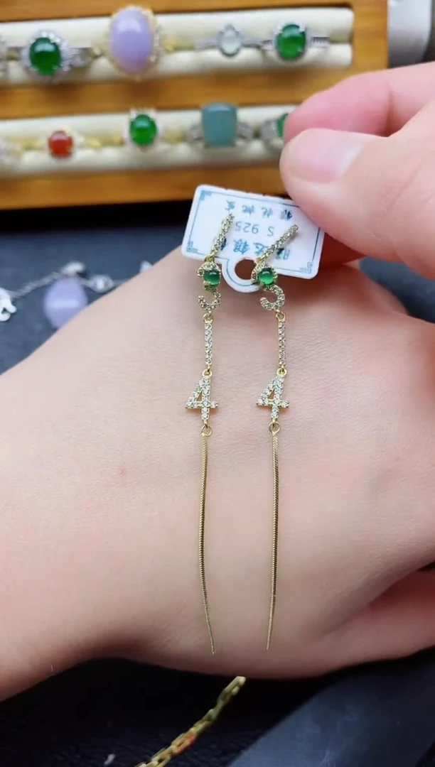 银S925镶嵌戒指翡翠1