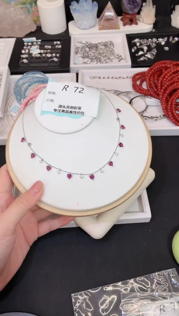 项链银S925镶嵌石榴石多样性发一R72