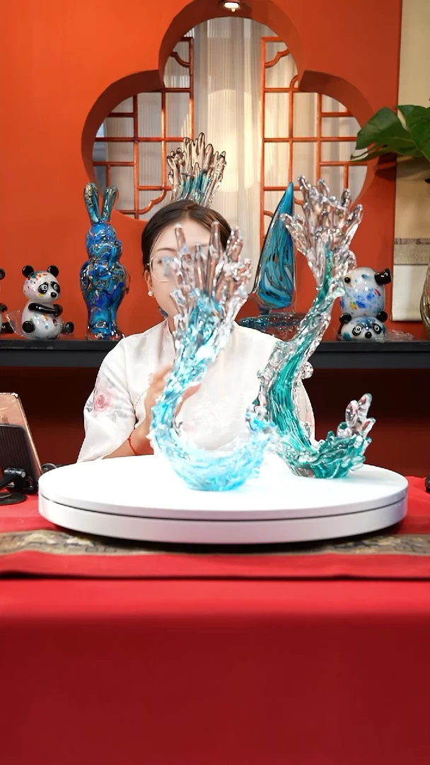 手工艺品琉璃湖水绿风生水起
