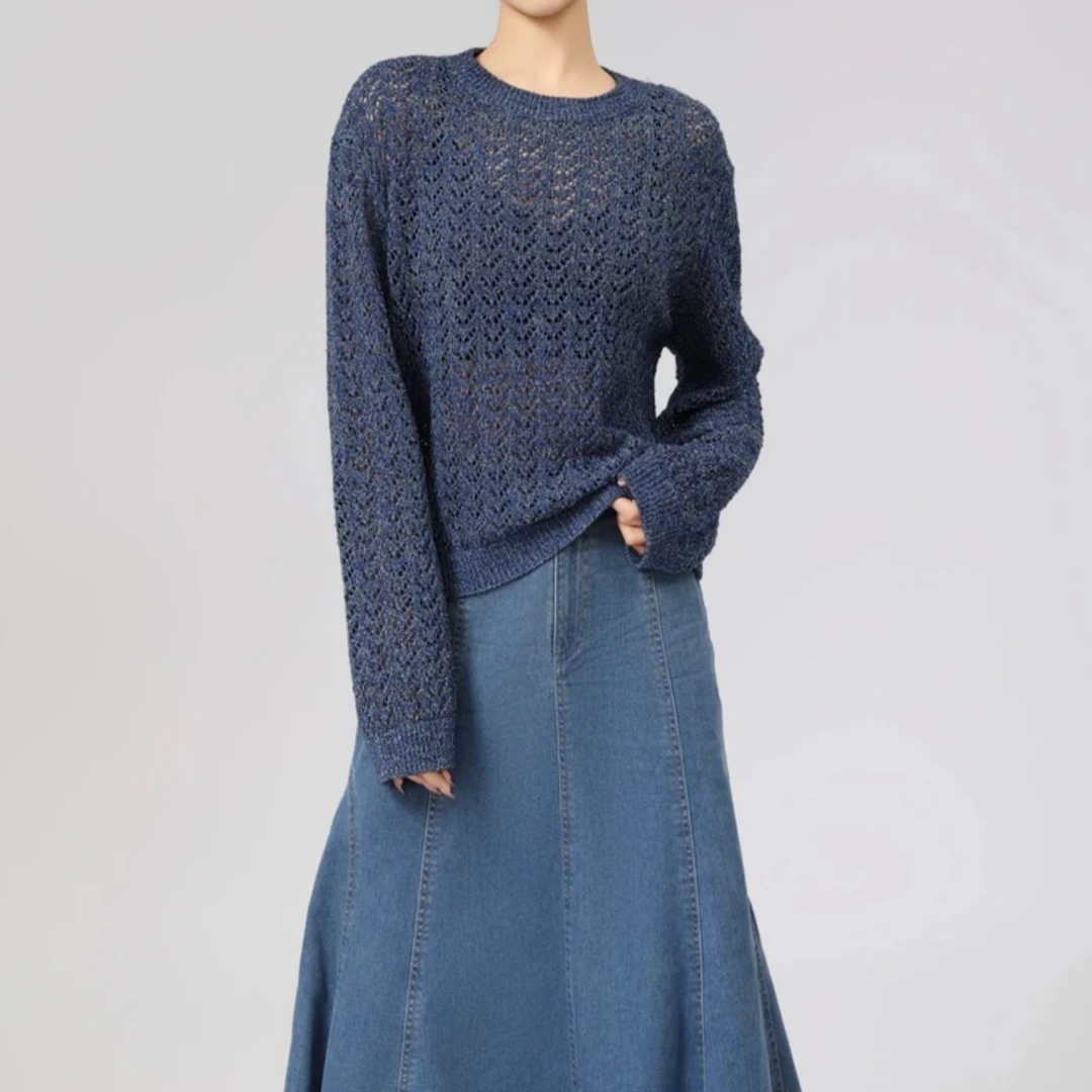 AMASS/阿玛施新款气质镂空针织衫四季设计款套头针织5399693