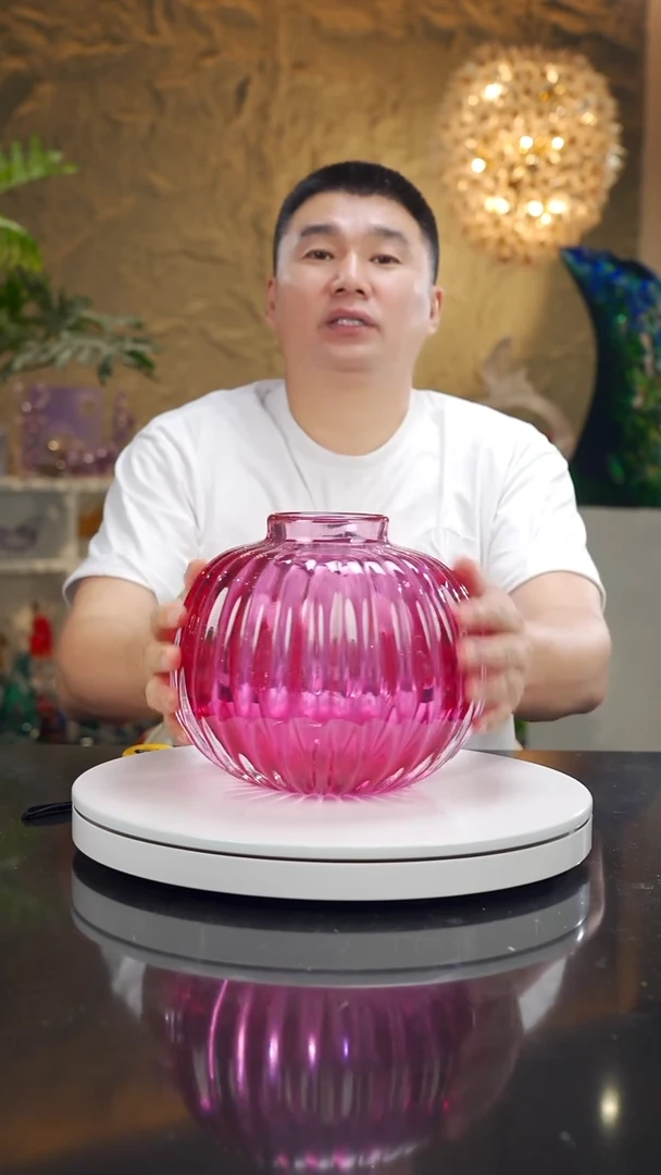 摆件福利金红花瓶摆件