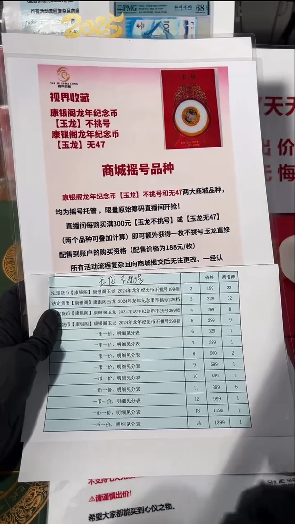 塑料法定货币【康银阁】康银阁玉龙 2024年龙年纪念币不挑号199档