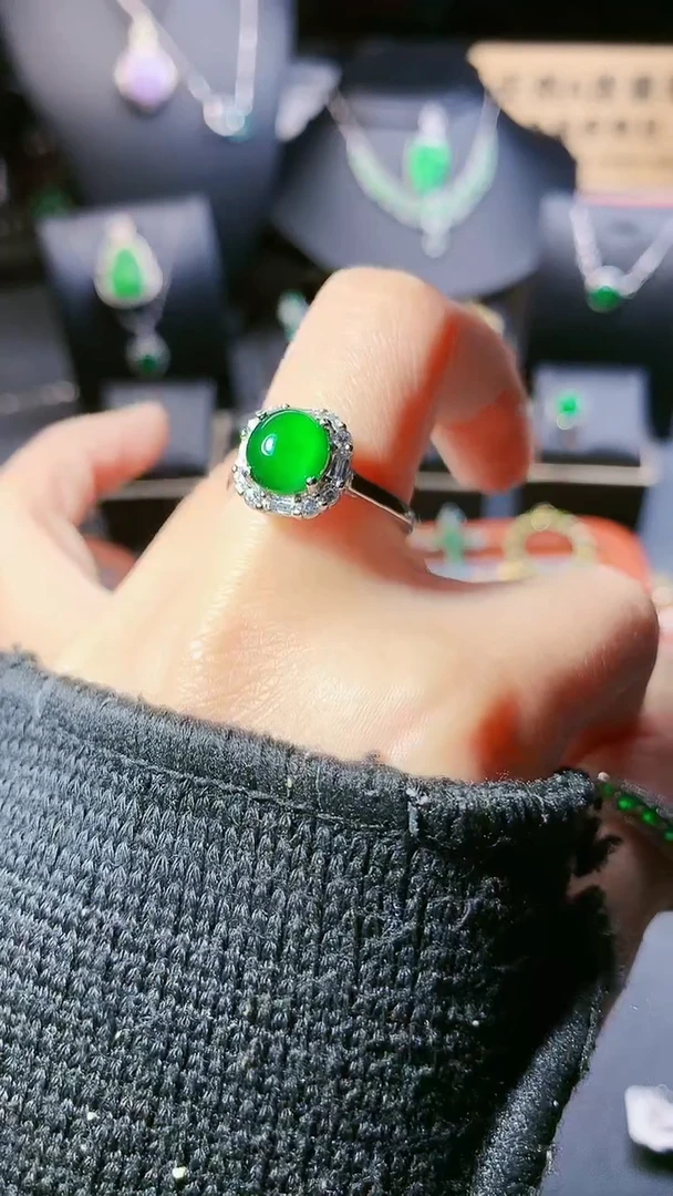 【闪购商品】翡翠戒指银S925镶嵌戒指