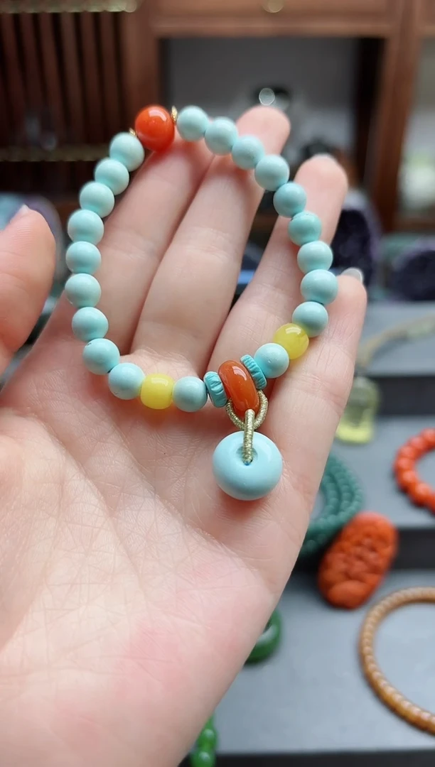 【闪购商品】绿松石手串未镶嵌松石多宝手串 SH