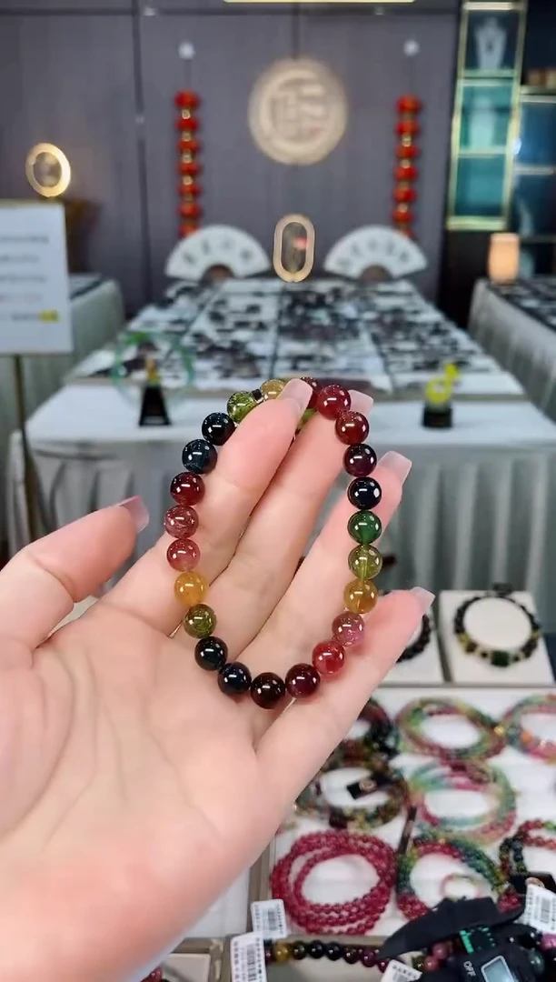 未镶嵌老矿碧玺单圈手串8mm+碧玺hon多样性发货一条
