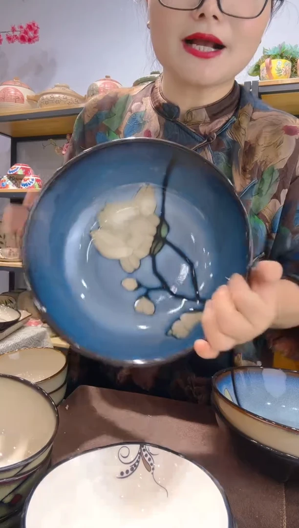 瓷片小可高温瓷餐具汤碗1只