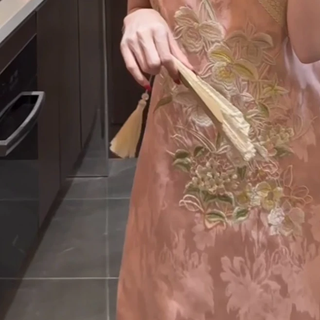 【子芸】《初蝉》连衣裙JJX5LYQ3048新中式印花提花轻奢无袖斜襟