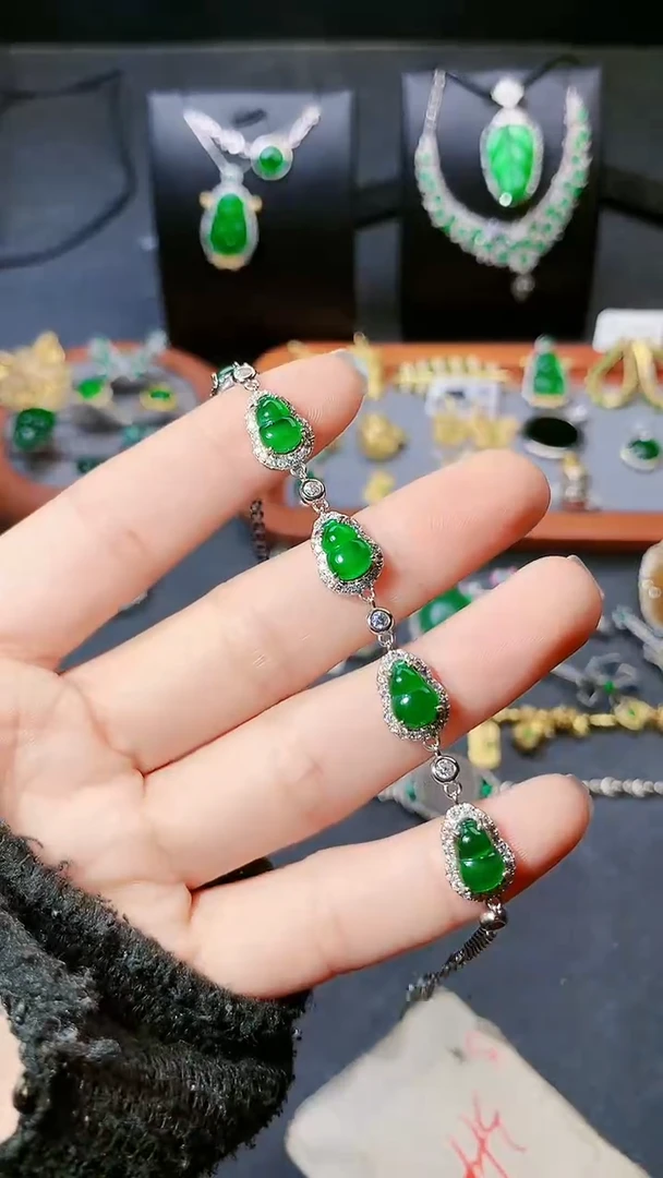 【闪购商品】翡翠手链银S925镶嵌手链