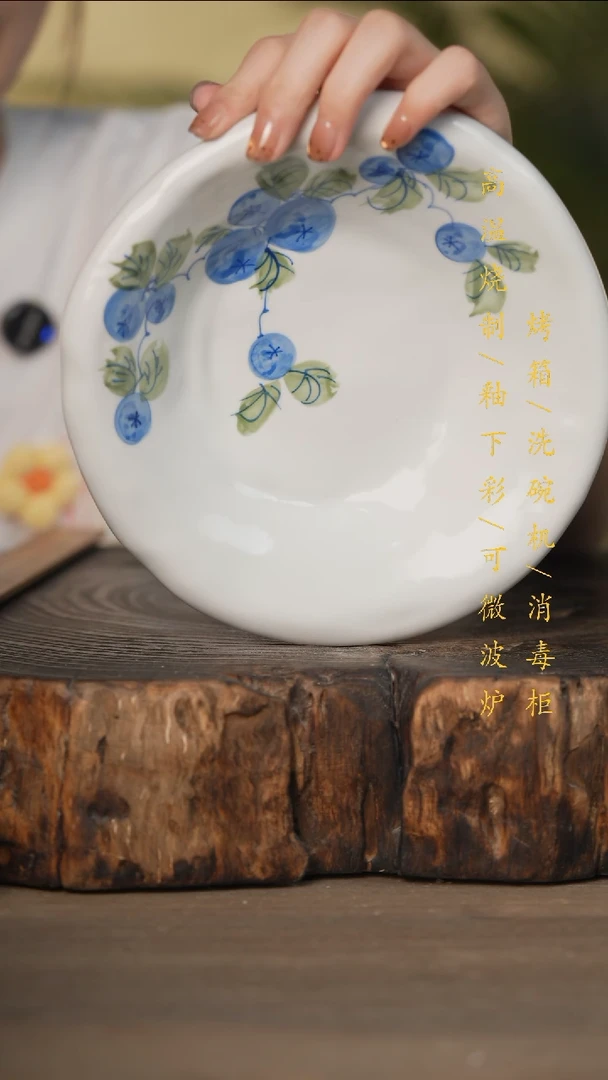 瓷片景德镇高温釉下彩可微波烤箱洗碗机
