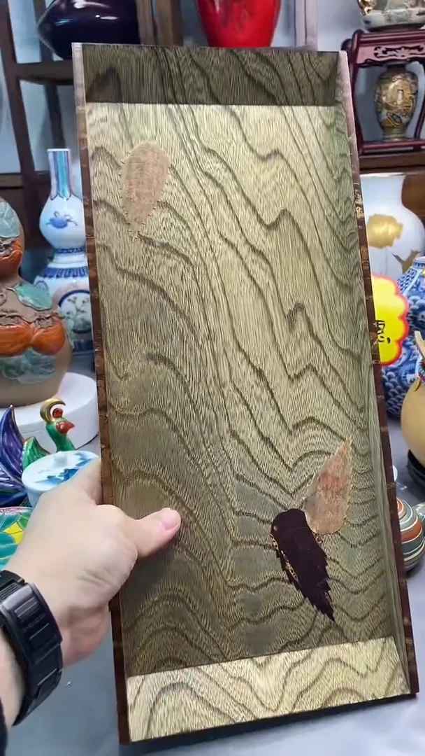 瓷片樱皮细工实木干泡台