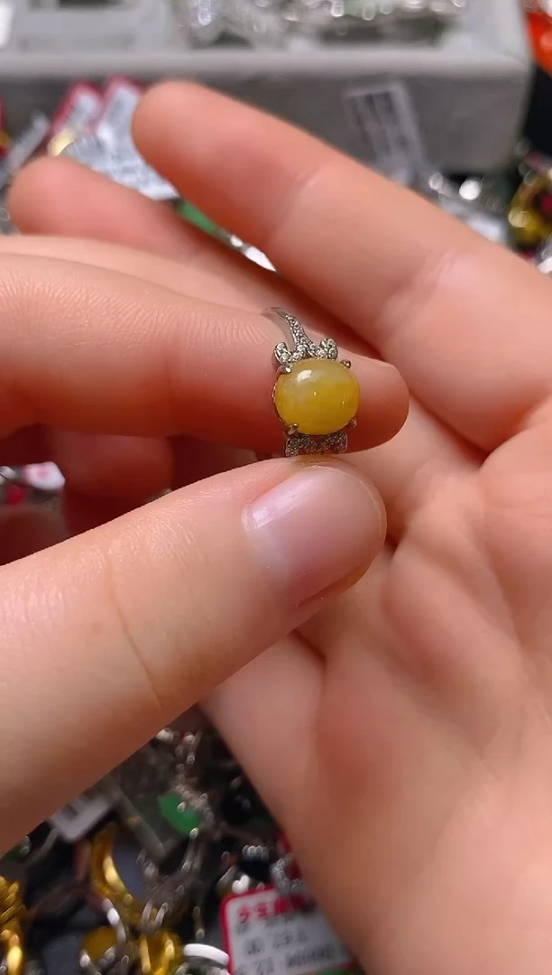 银S925镶嵌戒指翡翠百内无证书