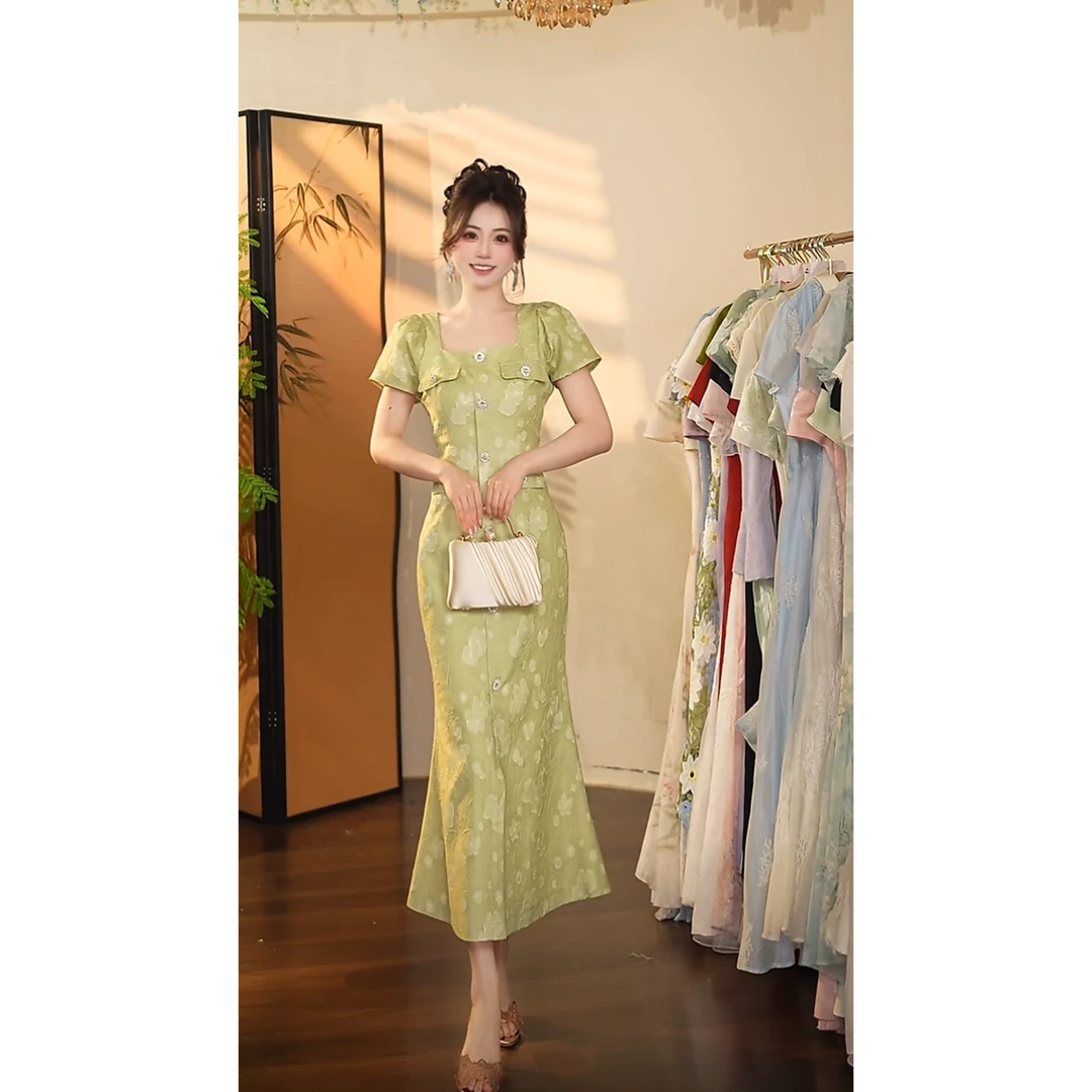 瑞瑞定制-1329（抹茶奶酪）N932连衣裙-118cm