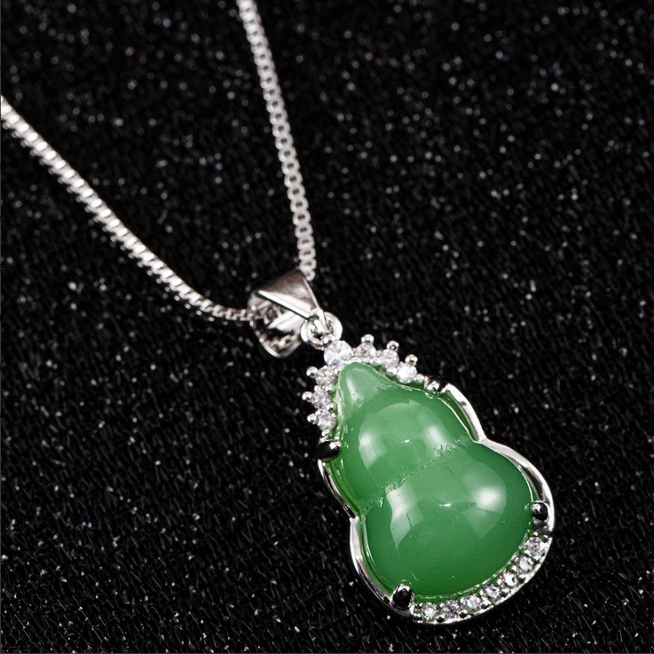 天然玉石珠宝 s925银 霜华皎夜 雪魄垂绡 项链 s0147