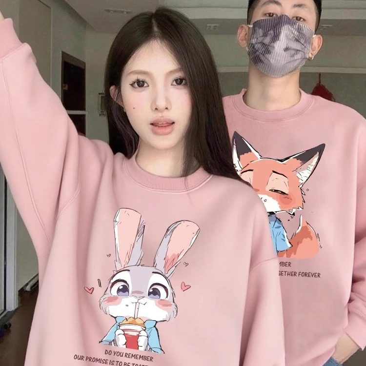 【两件装】不一样的情侣装卫衣秋冬季2025新款高级感超火多巴胺外套