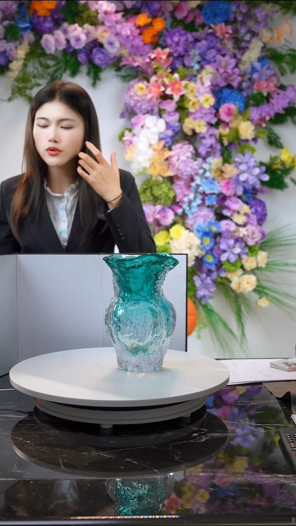 手工艺品琉璃海洋蓝渐变琉璃花器摆件