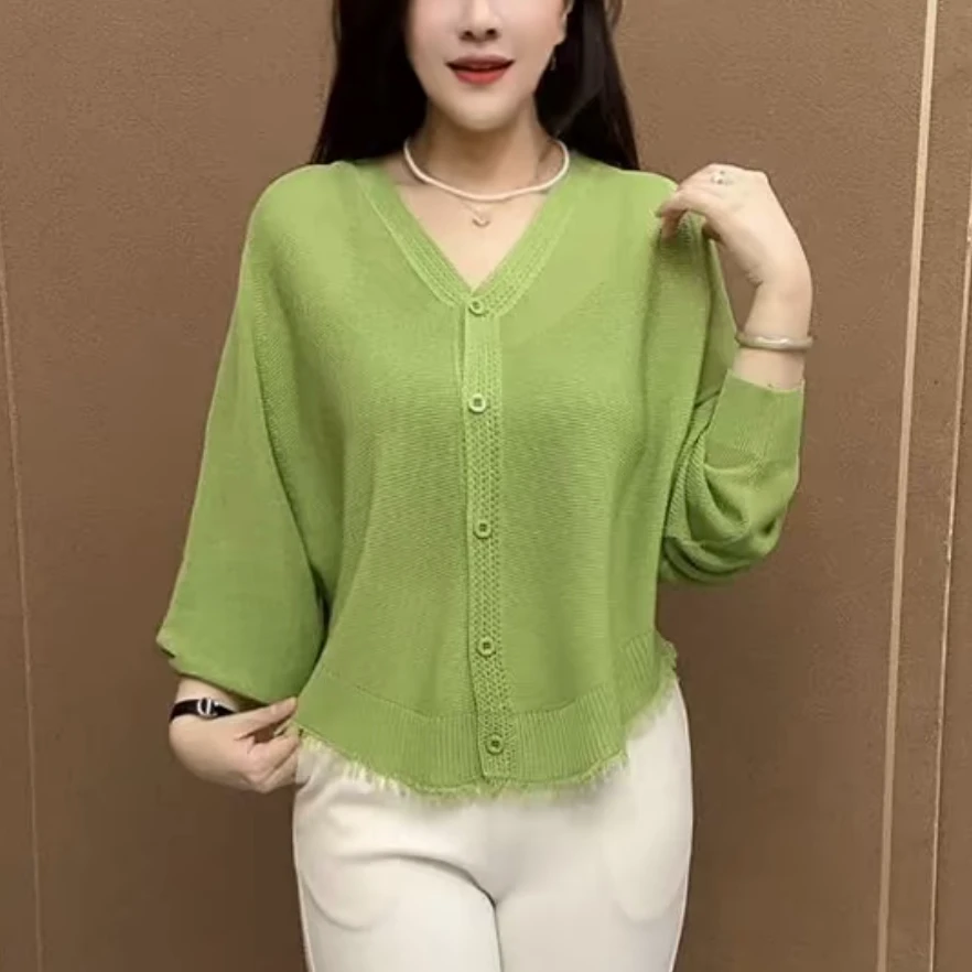 【莱赛尔天丝】夏季新款休闲蝙蝠袖开衫百搭空调披肩宽松流苏防晒衫