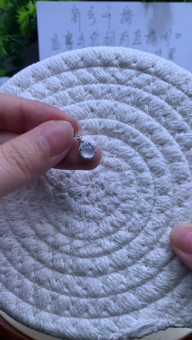 颈饰银S925镶嵌翡翠净货